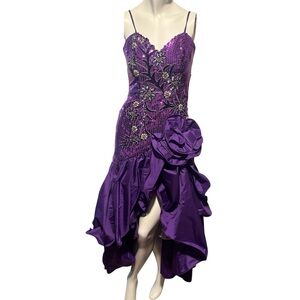 Vintage 80s Ruffle and Sequin Dress